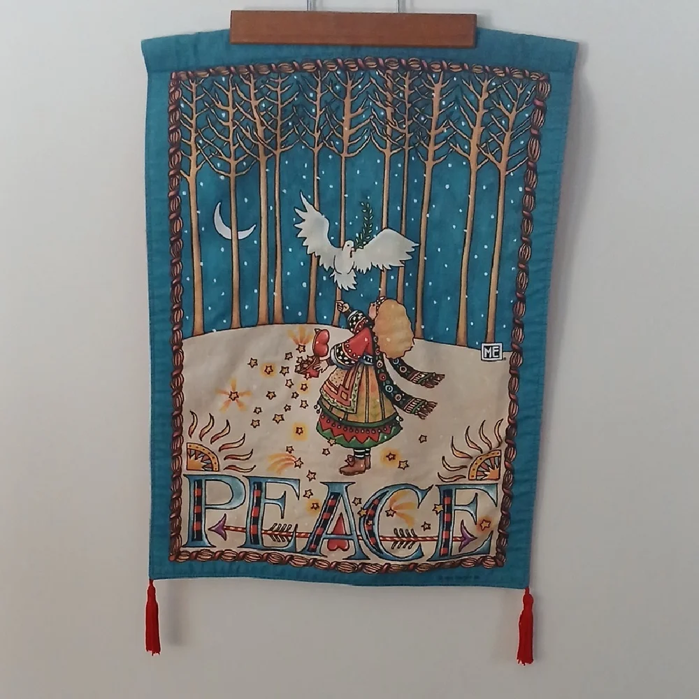 Mary Engelbreit Vtg Wall Hanging Tapestry Peace 16